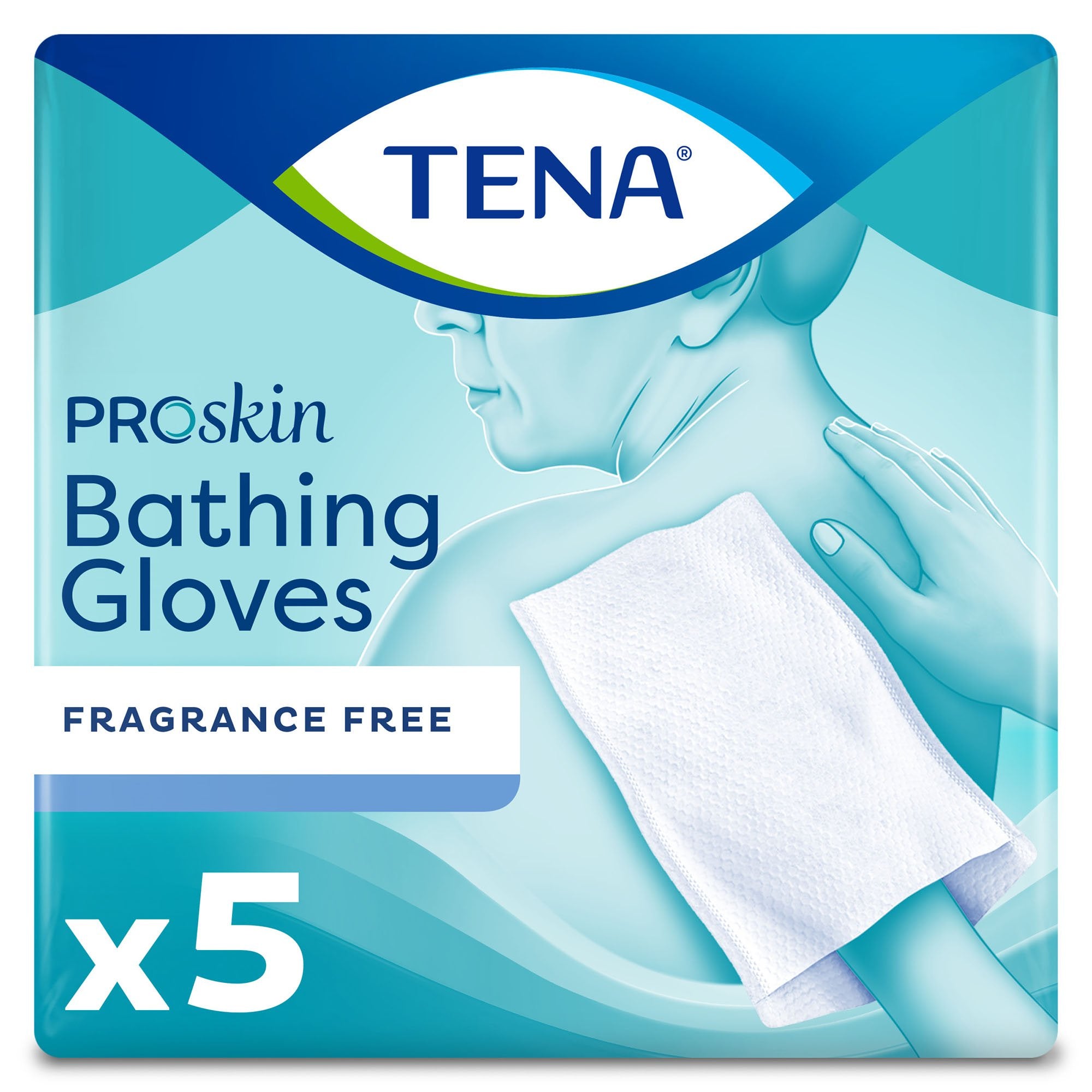 Rinse-Free Bathing Glove Wipe TENA® ProSkin™ Soft Pack Unscented 5 Count
