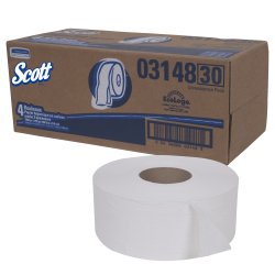 Toilet Tissue Scott® Essential JRT White 2-Ply Jumbo Size Cored Roll Continuous Sheet 3-11/20 Inch X 1000 Foot