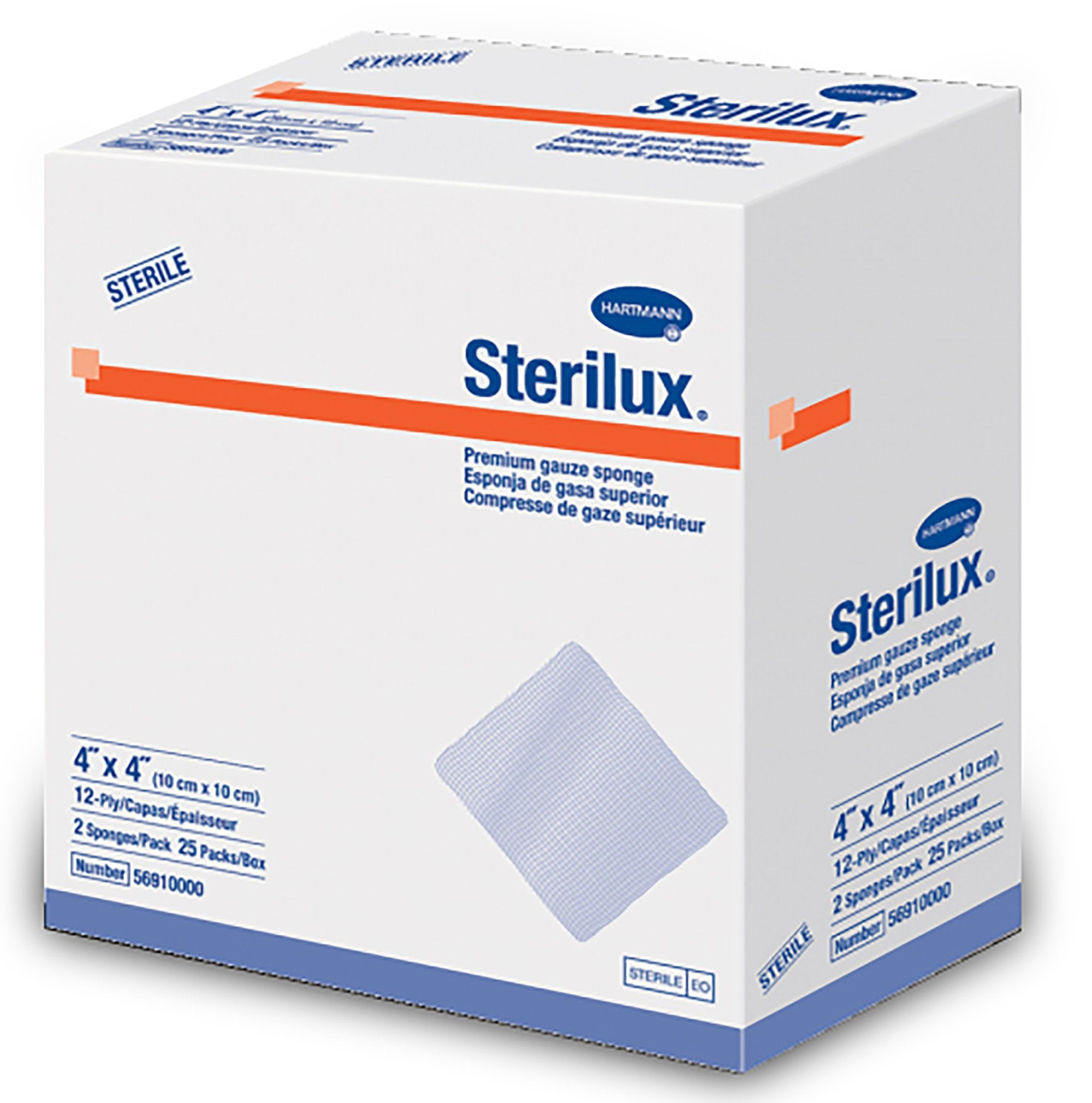 Gauze Sponge Sterilux® 4 X 4 Inch 2 per Pack Sterile 12-Ply Square
