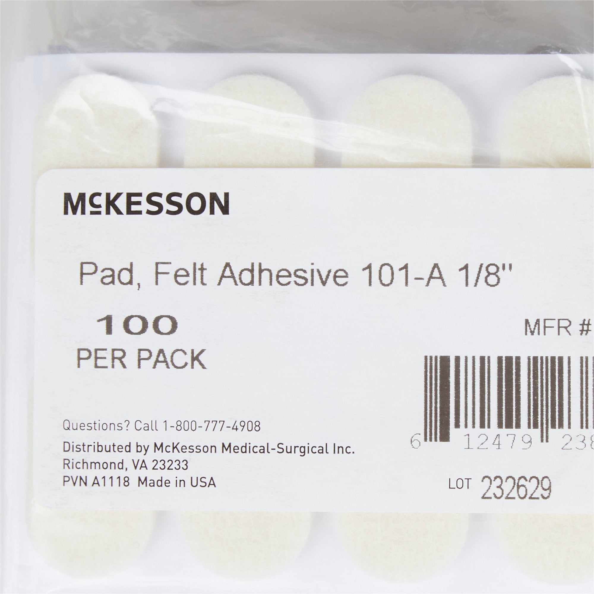 Protective Pad McKesson Pedi-Pad Size 101-A Adhesive Foot