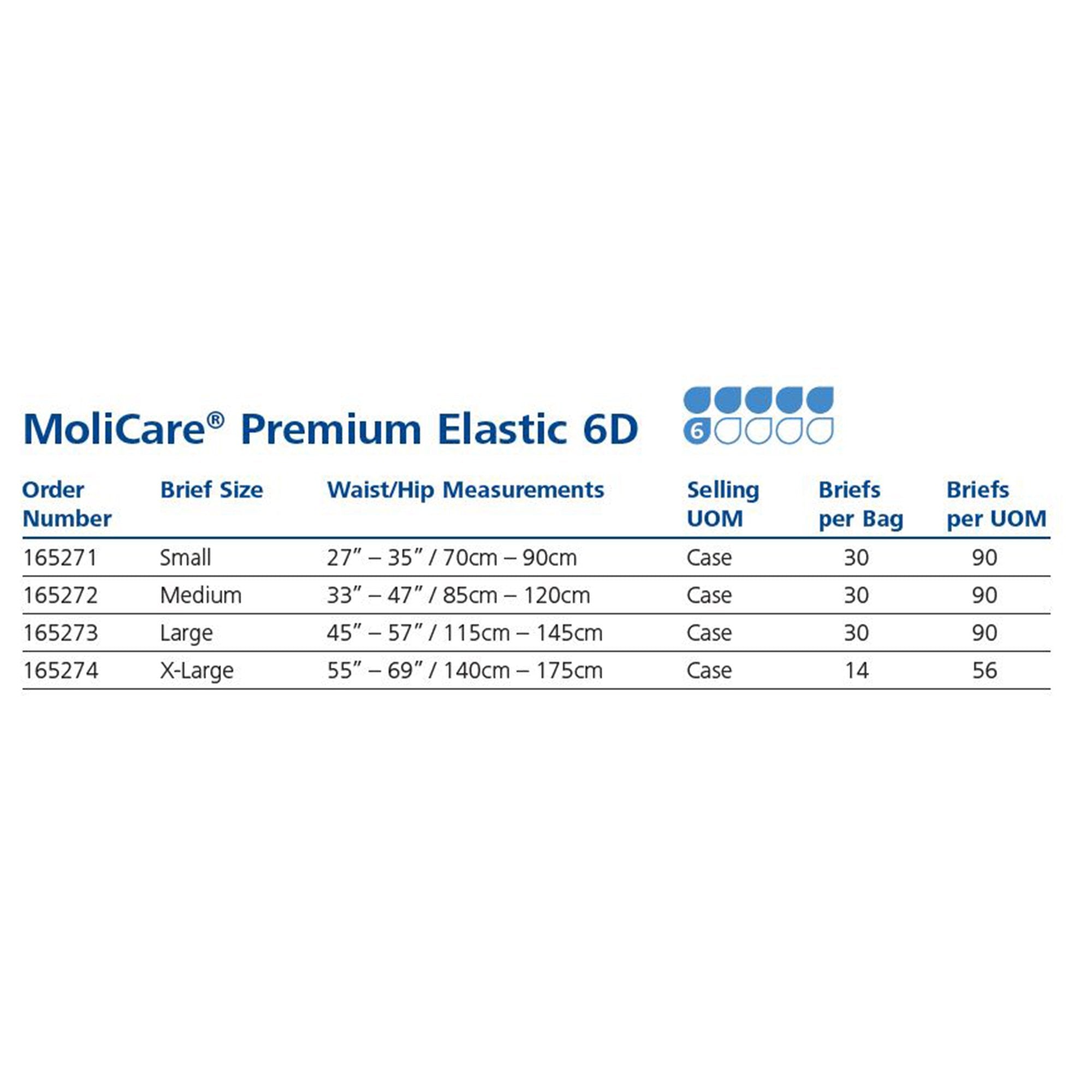 Unisex Adult Incontinence Brief MoliCare® Premium Elastic 6D Medium Disposable Moderate Absorbency