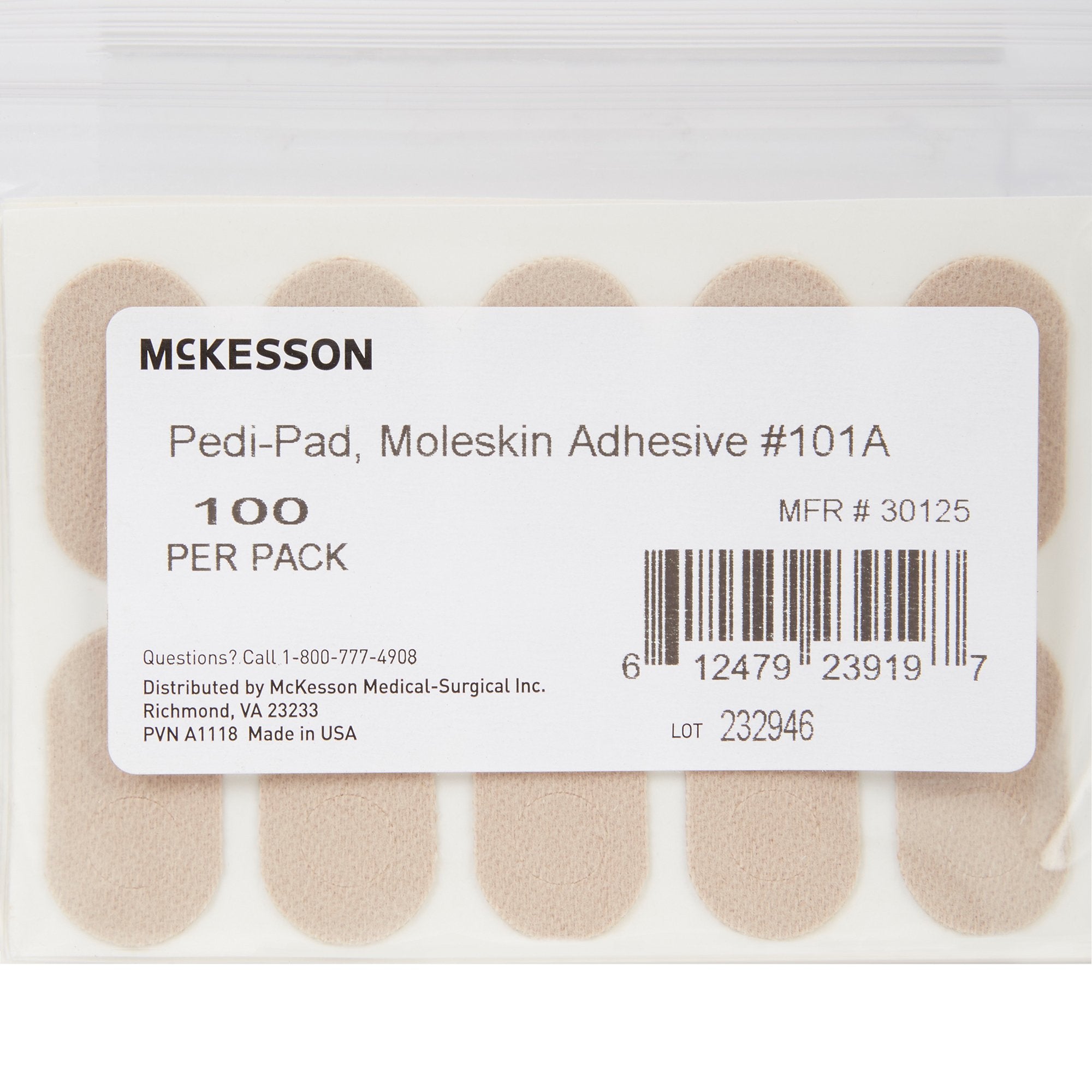 Protective Pad McKesson Pedi-Pad Size 101-A Adhesive Foot