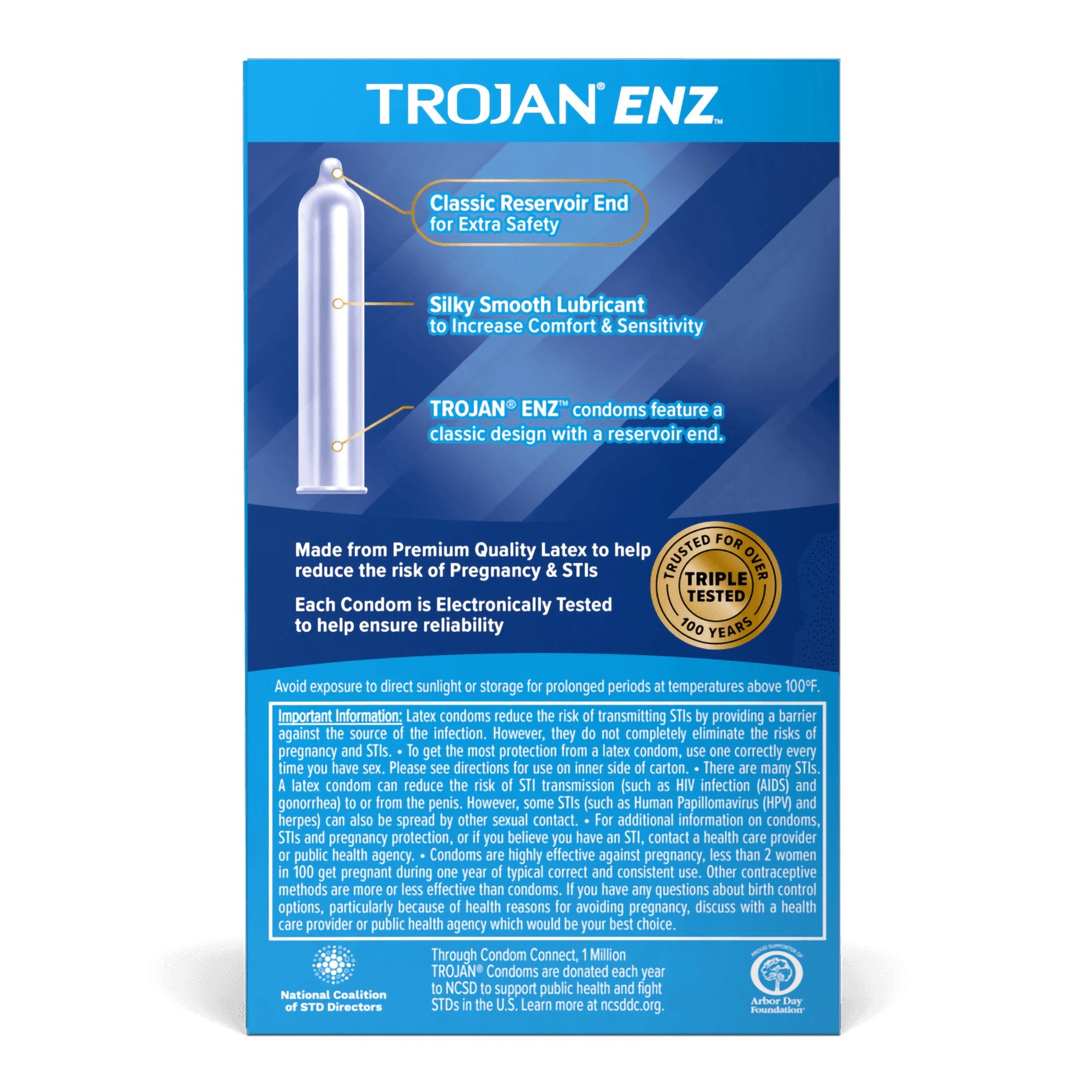 Condom Trojan-Enz® Lubricated One Size Fits Most 1,000 per Case