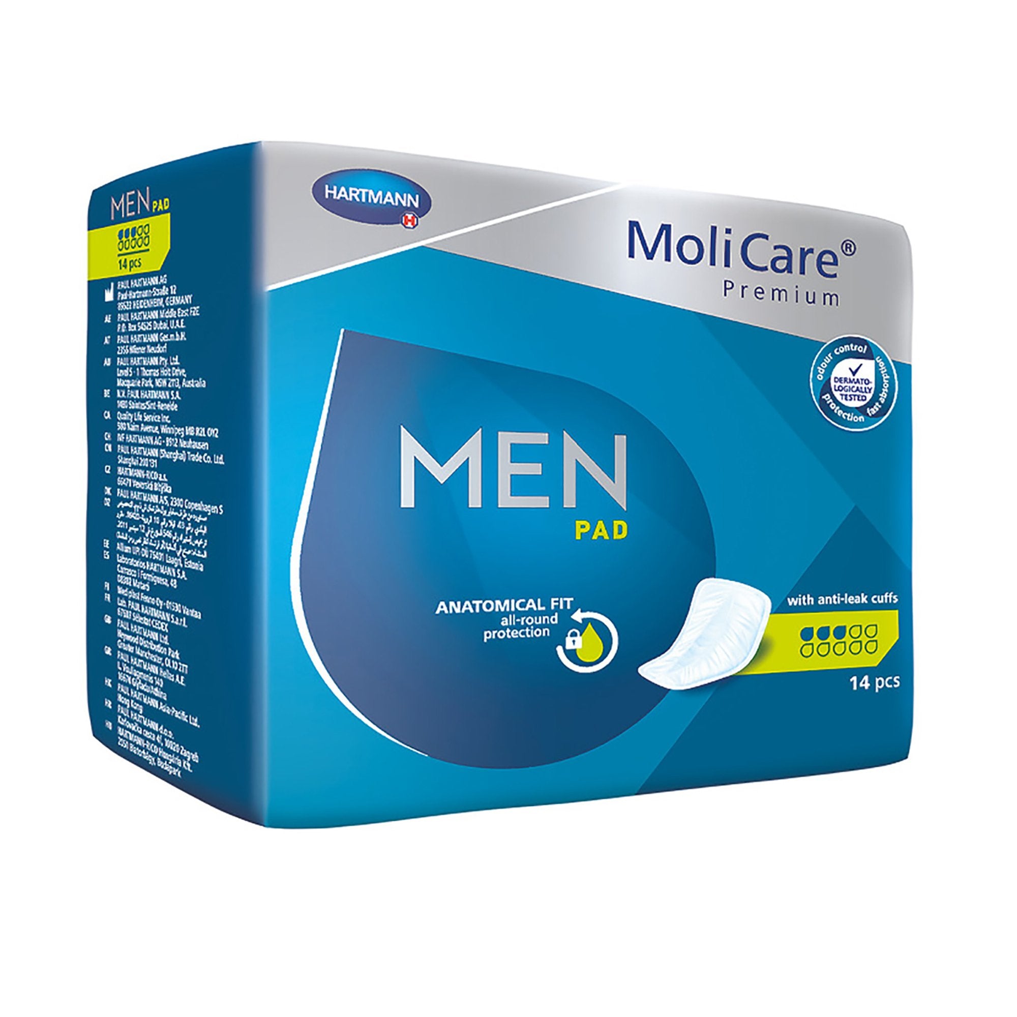 Bladder Control Pad MoliCare® Premium Men 7 X 10 Inch Light Absorbency Polymer Core One Size Fits Most