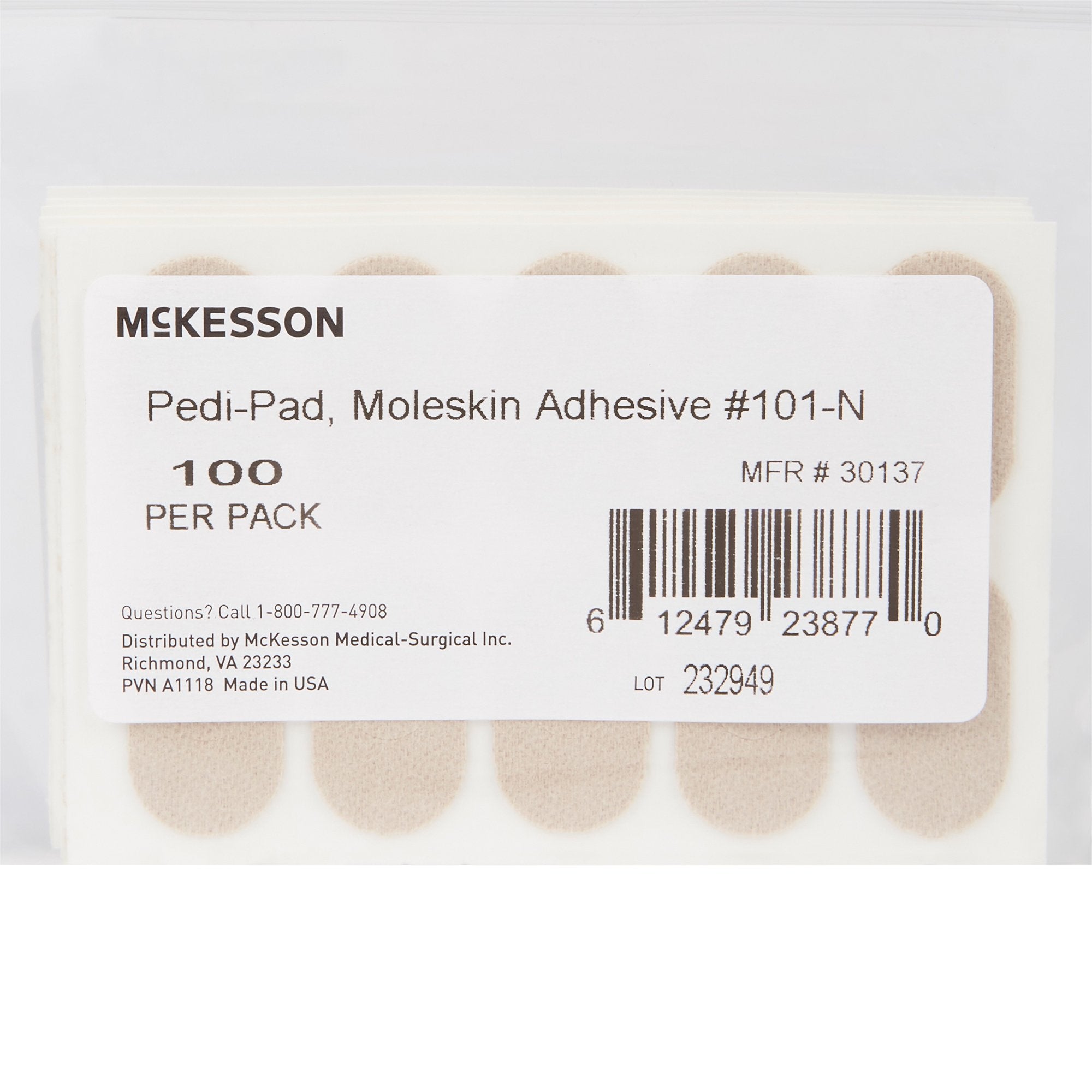 Protective Pad McKesson Pedi-Pad Size 101 Narrow Adhesive