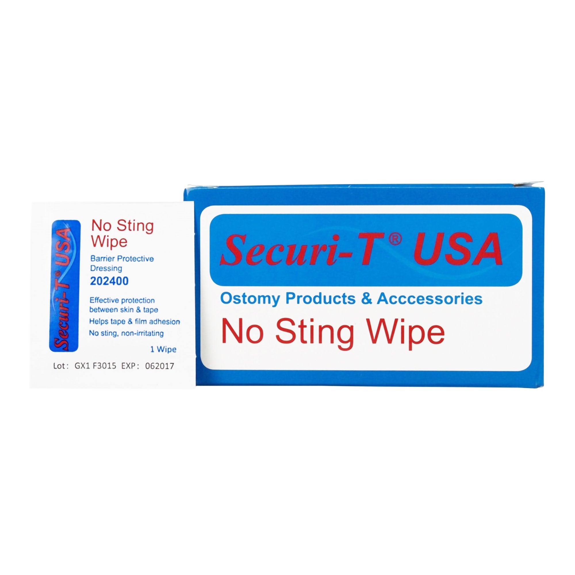 Skin Barrier Wipe Securi-T™ No Sting 100% Strength Hexamethyldisiloxane Individual Packet NonSterile