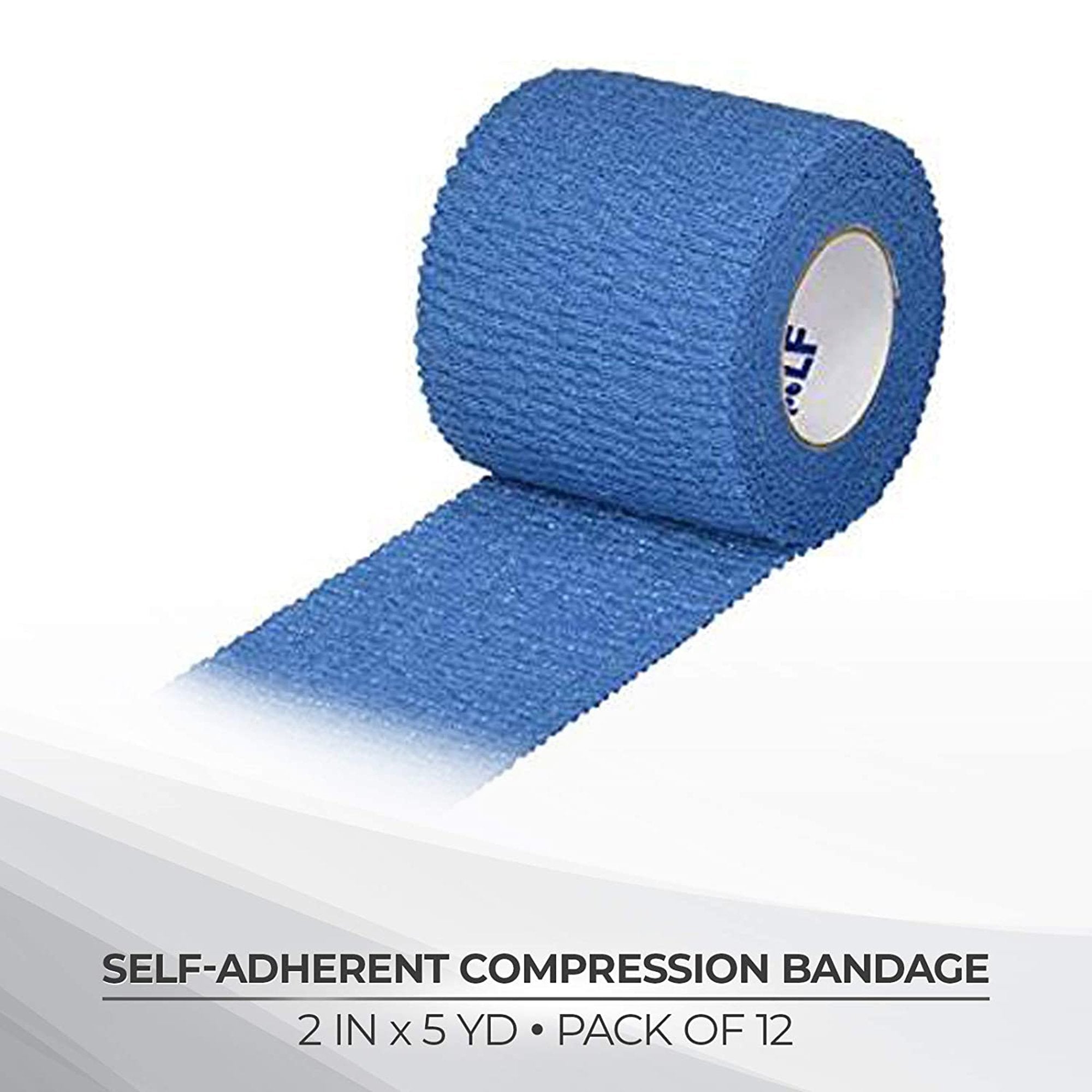 Cohesive Bandage Medi-Rip® 2 Inch X 5 Yard Self-Adherent Closure Blue NonSterile Standard Compression