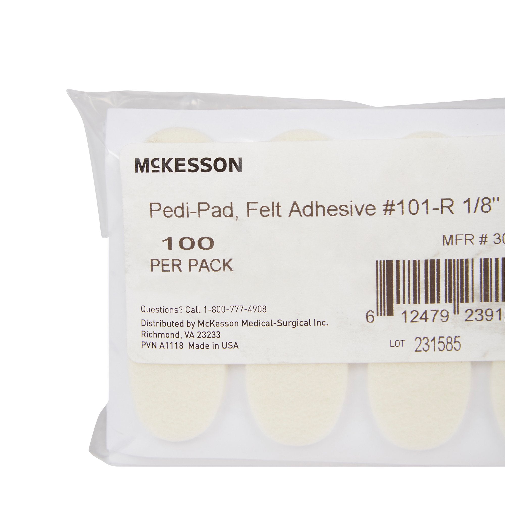 Protective Pad McKesson Pedi-Pad Size 101-Regular Adhesive Foot