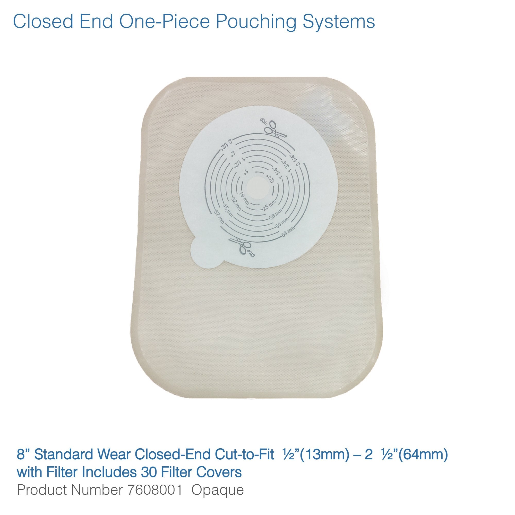 Ostomy Pouch Securi-T™ One-Piece System 8 Inch Length Flat, Trim To Fit Closed End