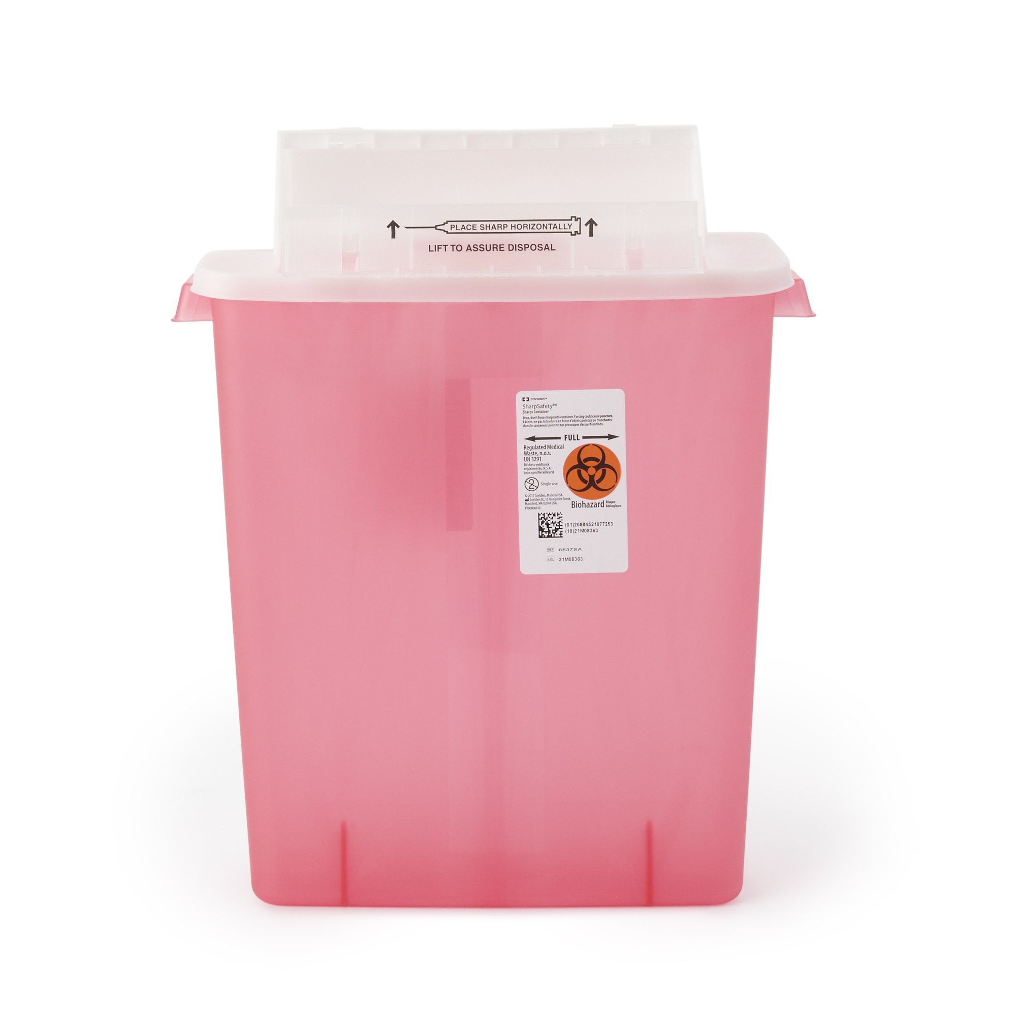 Sharps Container SharpStar™ In-Room™ Translucent Red Base 16-1/2 H X 13-3/4 W X 6 D Inch Horizontal Entry 3 Gallon