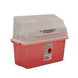Sharps Container GatorGuard™ Jr Translucent Red Base 14 H X 13 W X 6 D Inch Horizontal Entry 1.25 Gallon